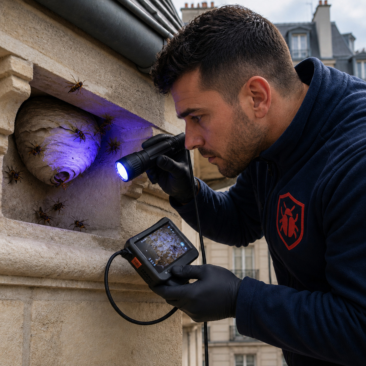 Nid de guêpes découvert - Extermination Nuisible Paris