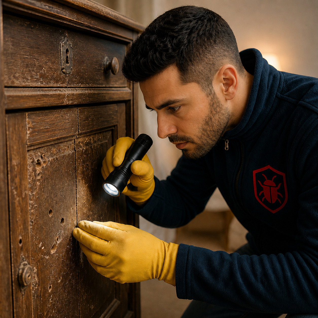 Inspection professionnelle des meubles infestés